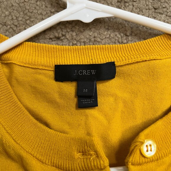 J. Crew Mustard Yellow Button-Front Cardigan | Size M, Lightweight Knit - Picture 3 of 3